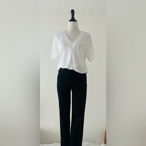 Michael kors M short sleeve Elegant White V-Neck Blouse